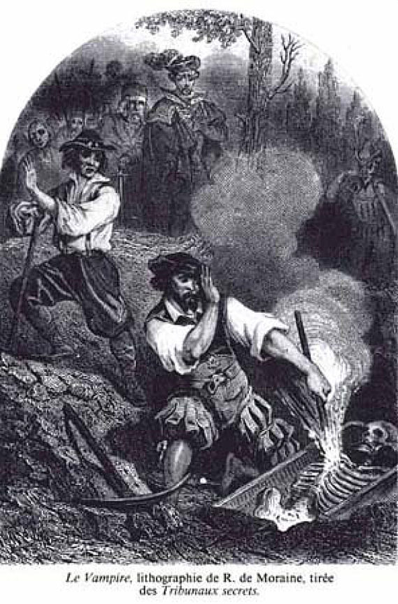 Picture Of The Vampire Lithograph By R De Moraine 1864